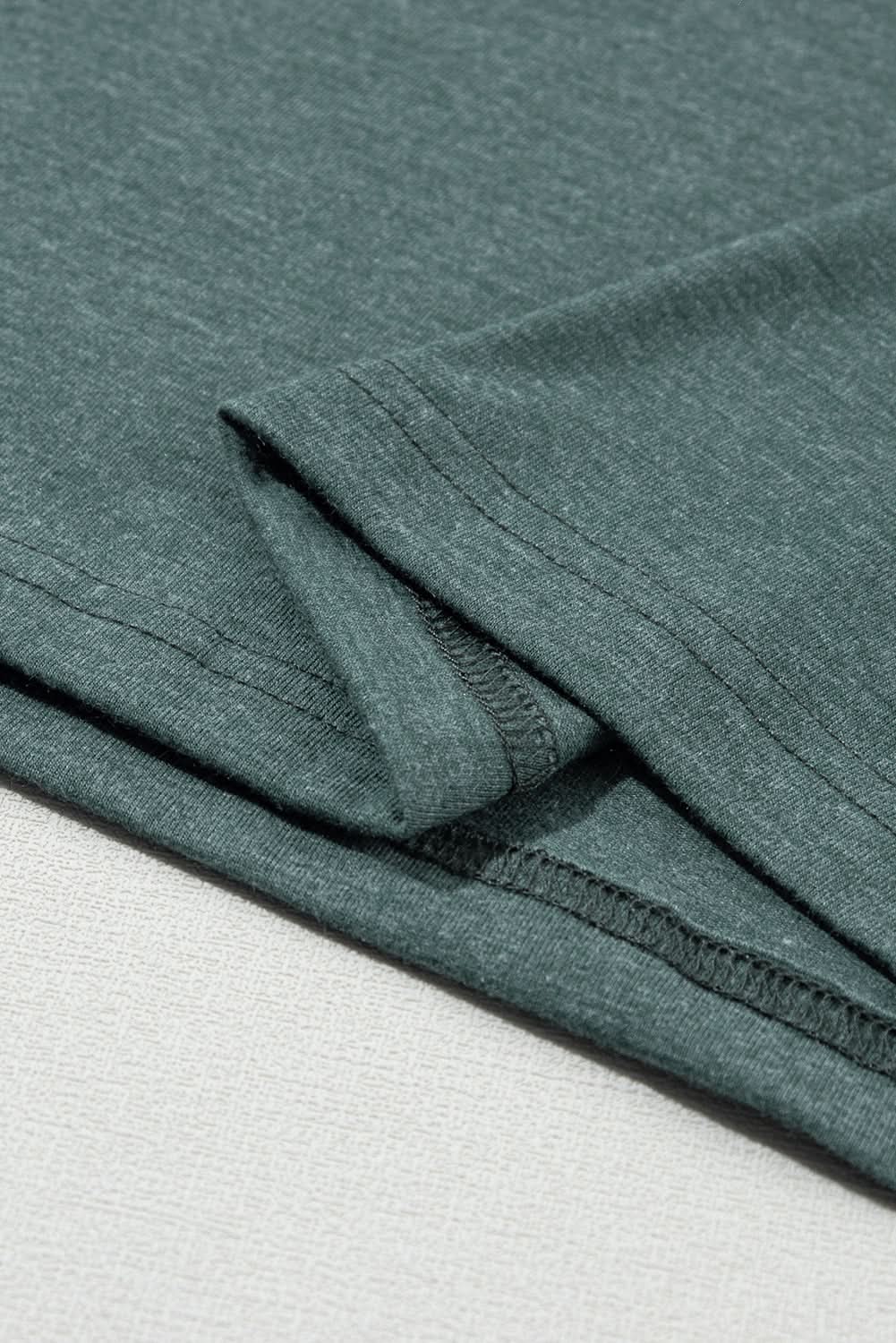 Mist Green Fashion Petal Sleeve V Neck T Shirt - Love Salve